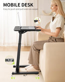 Sturdy TV Tray Table with Wheels – Heavy-Duty Adjustable Table for Couch, Sofa & Bed
