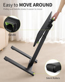 Sturdy TV Tray Table with Wheels – Heavy-Duty Adjustable Table for Couch, Sofa & Bed
