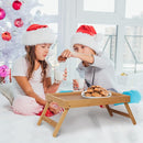 FSC 100% Bamboo Bed Tray with Folding Legs – Natural Breakfast & Serving Table for Bed, Sofa & Kids