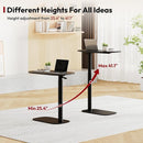 24" Pneumatic Height Adjustable Overbed Bedside Table – Mobile Rolling Desk for Bed, Sofa