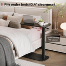 24" Pneumatic Height Adjustable Overbed Bedside Table – Mobile Rolling Desk for Bed, Sofa